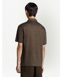 Polo en lin marron Zegna