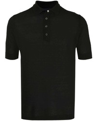 Polo en lin noir Lardini