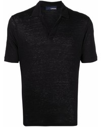 Polo en lin noir Lardini