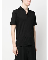 Polo en lin noir Lardini