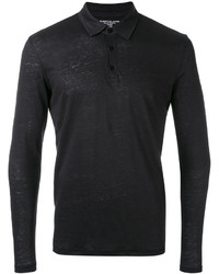 Polo en lin noir Majestic Filatures