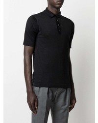 Polo en lin noir Lardini