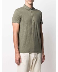 Polo en lin olive Majestic Filatures