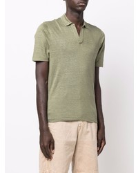 Polo en lin olive Lardini