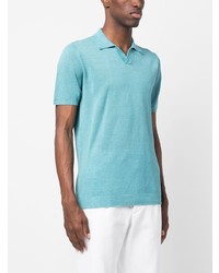 Polo en lin turquoise Roberto Collina