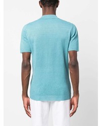 Polo en lin turquoise Roberto Collina