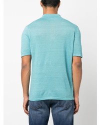 Polo en lin turquoise Roberto Collina