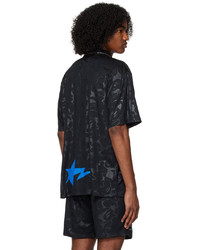 Polo en tulle imprimé noir BAPE