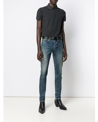 Polo gris foncé Saint Laurent