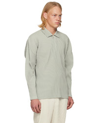 Polo gris Homme Plissé Issey Miyake