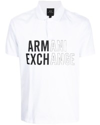 Polo imprimé blanc et noir Armani Exchange