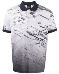 Polo imprimé blanc et noir BOSS