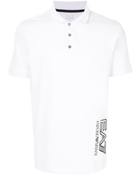 Polo imprimé blanc et noir Ea7 Emporio Armani