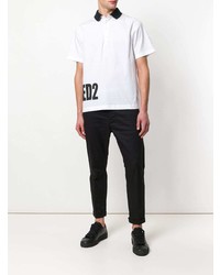 Polo imprimé blanc et noir DSQUARED2