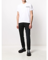 Polo imprimé blanc et noir DSQUARED2