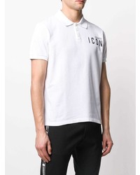 Polo imprimé blanc et noir DSQUARED2