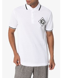 Polo imprimé blanc et noir Dolce & Gabbana