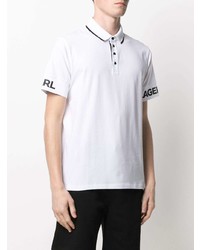 Polo imprimé blanc et noir Karl Lagerfeld