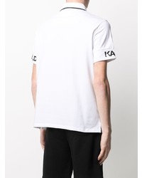 Polo imprimé blanc et noir Karl Lagerfeld