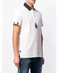 Polo imprimé blanc et noir Philipp Plein