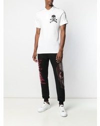 Polo imprimé blanc et noir Philipp Plein