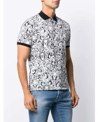 Polo imprimé blanc et noir Just Cavalli