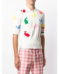 Polo imprimé blanc Thom Browne