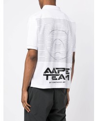 Polo imprimé blanc AAPE BY A BATHING APE