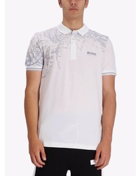 Polo imprimé blanc BOSS