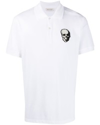 Polo imprimé blanc Alexander McQueen