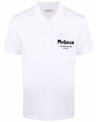 Polo imprimé blanc Alexander McQueen