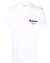 Polo imprimé blanc Alexander McQueen