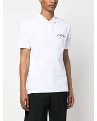 Polo imprimé blanc Moschino