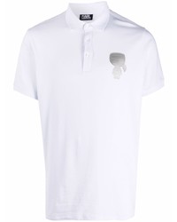 Polo imprimé blanc Karl Lagerfeld