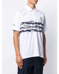 Polo imprimé blanc Lacoste