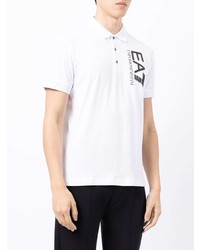 Polo imprimé blanc Ea7 Emporio Armani