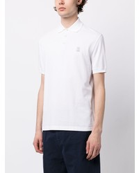 Polo imprimé blanc Brunello Cucinelli