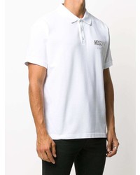 Polo imprimé blanc Moschino