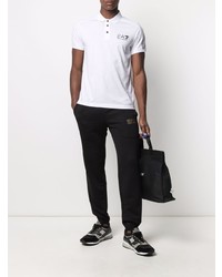 Polo imprimé blanc Ea7 Emporio Armani