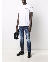 Polo imprimé blanc DSQUARED2