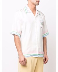 Polo imprimé blanc Casablanca