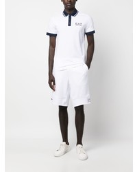 Polo imprimé blanc Ea7 Emporio Armani