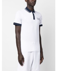 Polo imprimé blanc Ea7 Emporio Armani