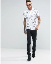 Polo imprimé blanc Asos