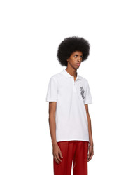 Polo imprimé blanc Alexander McQueen