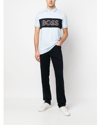 Polo imprimé bleu clair BOSS