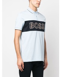 Polo imprimé bleu clair BOSS