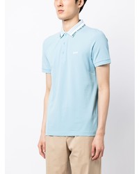 Polo imprimé bleu clair BOSS