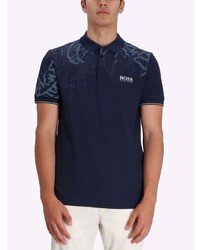 Polo imprimé bleu marine BOSS