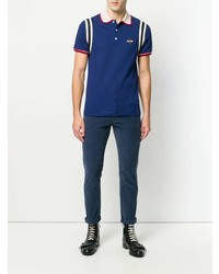 Polo imprimé bleu marine Gucci